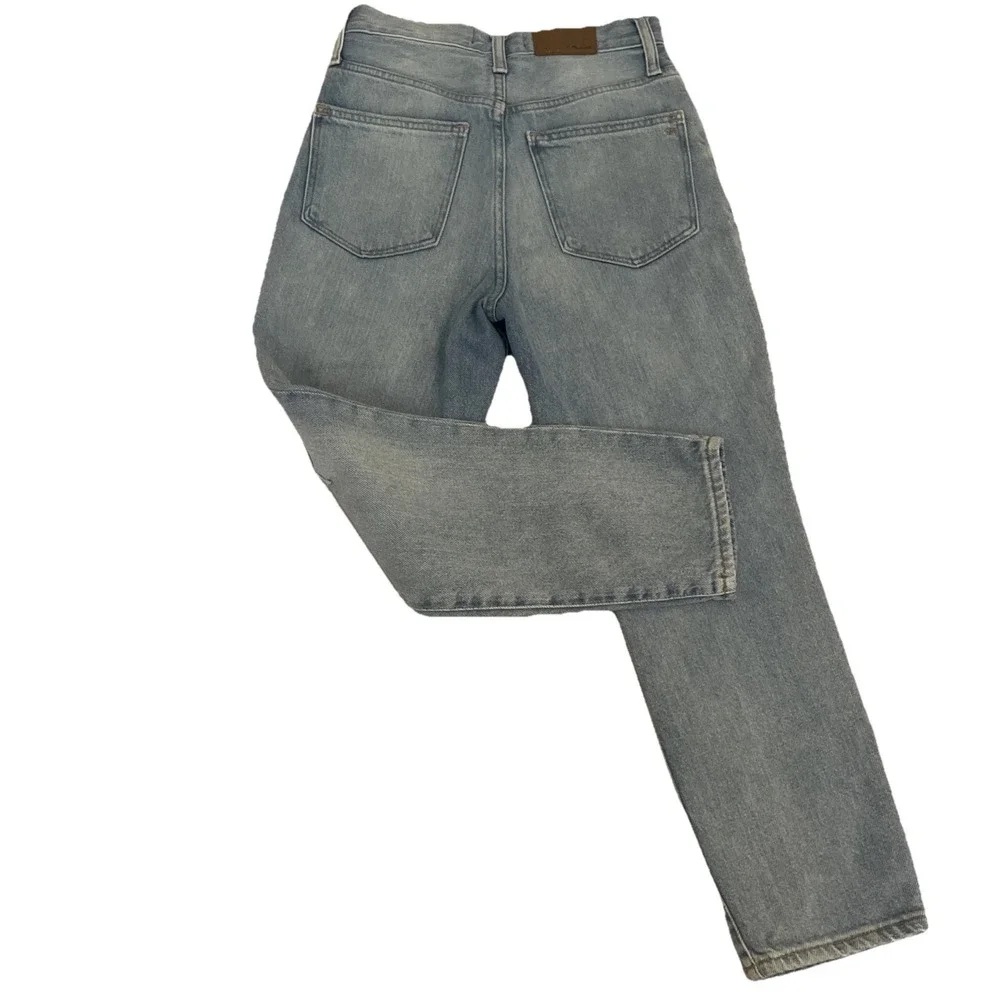 Madewell Womens Perfect Mom Jean 24p Distressed Light Wash EUC & SOFT Fast Ship - Picture 3 of 6